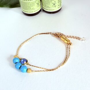 ターコイズ　2連ブレスレット　