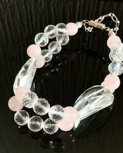 大粒　水晶とローズクォーツのブレスレット　