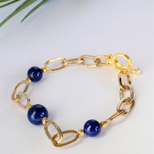 ラピスラズリ　チェーンブレスレット