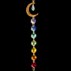 チャクラカラーのゴールド三日月チャームサンキャッチャー