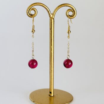 【7月誕生石】高品質ルビー　ピアス　14KGFを使用