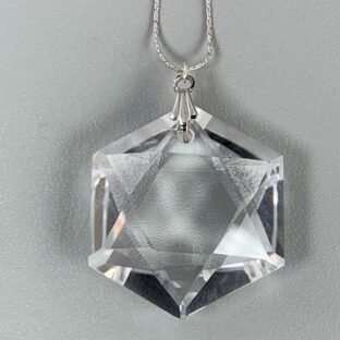 silver925  六芒星型水晶ネックレス