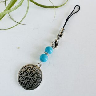 フラワーオブライフの12月誕生石ターコイズストラップ