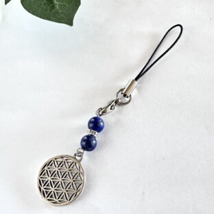 フラワーオブライフ　ラピスラズリのストラップ