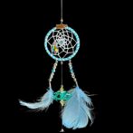 水色の羽付き　ドリームサンキャッチャー/ドリームキャッチャー部分