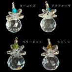 小さなサンキャッチャーのストラップ/ターコイズ・アクアオーラ・ペリードット・シトリン