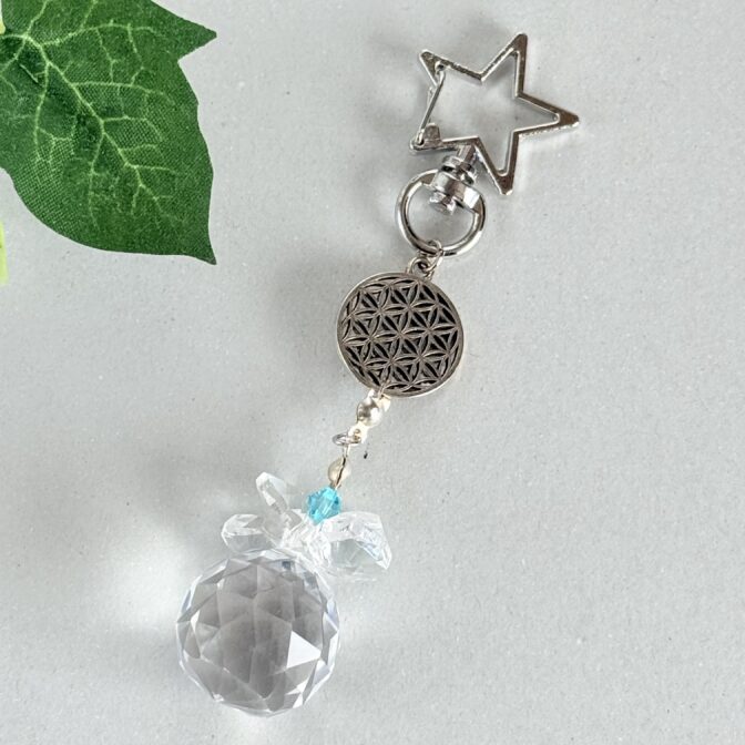 ミニサンキャッチャーのフラワーオブライフ　キーホルダー