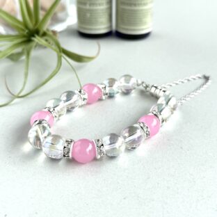 アクアオーラとピンクジェイド　ブレスレット