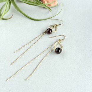 ガーネットピアス　14KGF