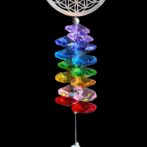 フラワーオブライフメタルチャームのサンキャッチャー/チャクラカラー配列拡大写真