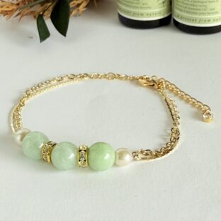 翡翠の２連チエーンブレスレット
