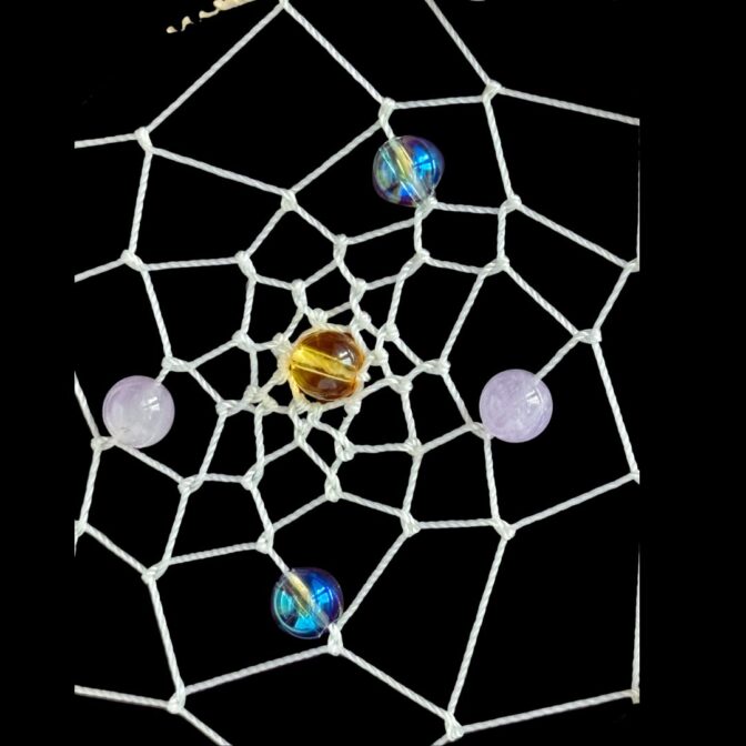 紫の羽根のサンキャッチャー/オーラライト・アメジスト・シトリン拡大写真