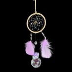 紫の羽根のサンキャッチャー/天然石付き