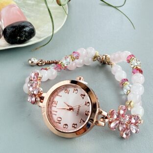 ローズクォーツのブレエスレット時計