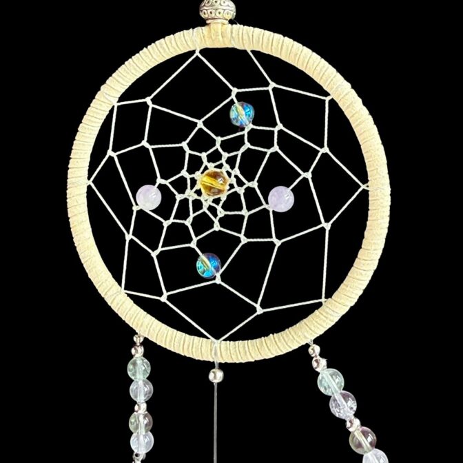 紫の羽根のサンキャッチャー/オーラライト・アメジスト・シトリン拡大写真